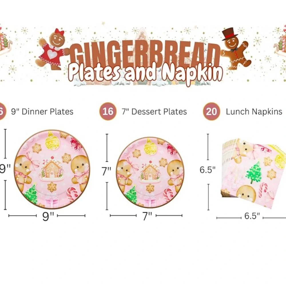 Gingerbread Party Plates and Napkin gingerbread party